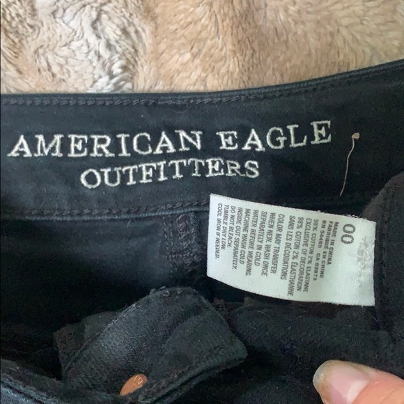 Black Distressed American Eagle Shorts - Picture 3 of 3